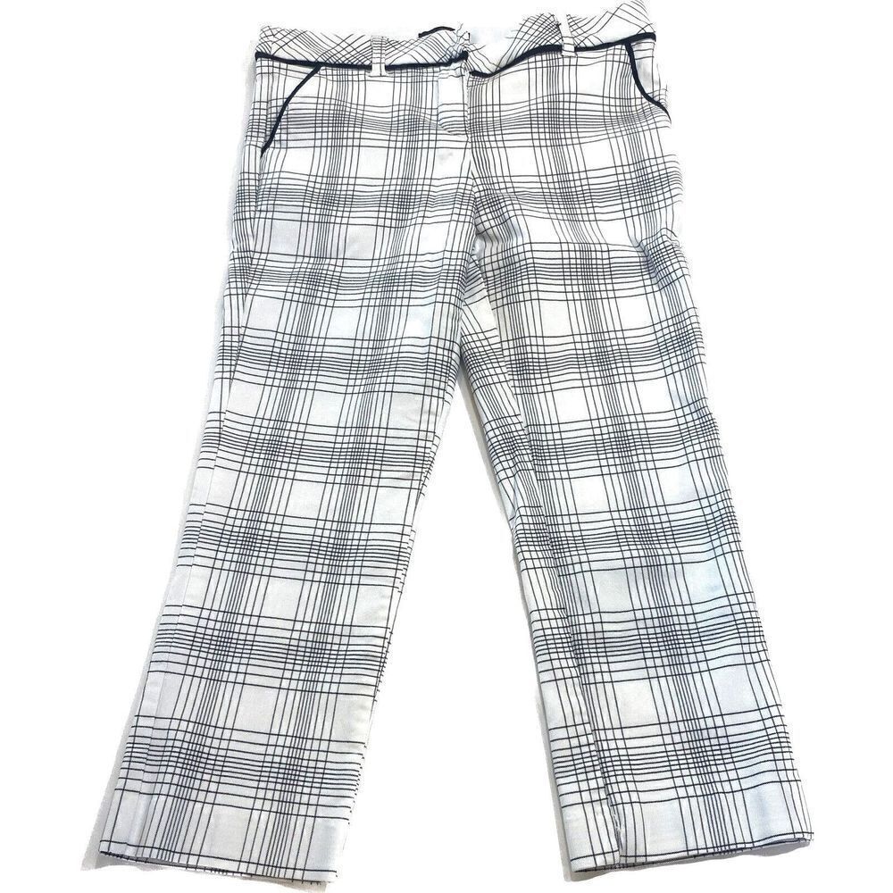 My Michelle Juniors Cropped Smart Black White Plaid Pants Capris Size 5/6